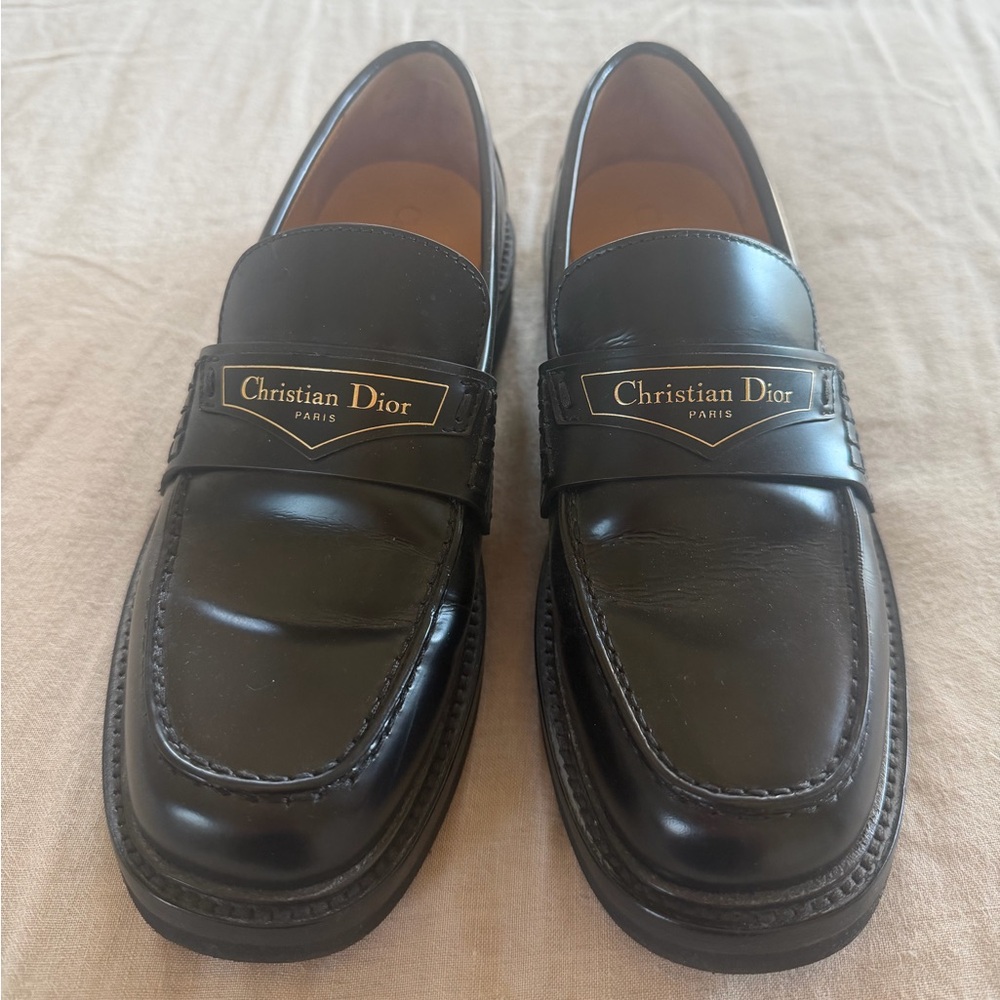 Dior “Boy Loafer” Women’s Black Leather Loafers Size 35.5